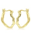 Wavy Curly Wave Design Silver Hoop Earring HO-2510